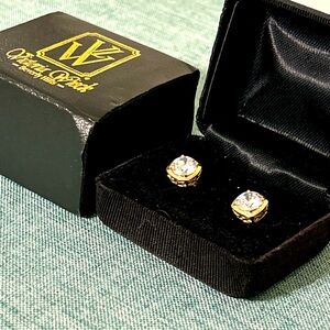 Solid 14k Victoria Wieck 2ct Moissanite Stud Earrings/ backs